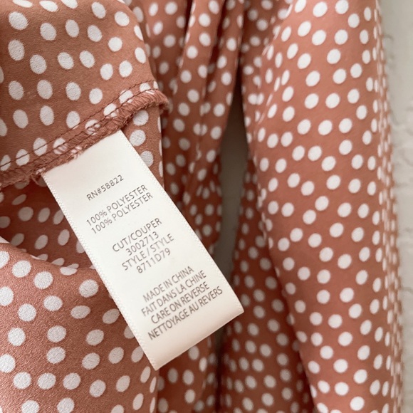 Max Studio Polka Dot Ruffle Tie Wrap Blouse - Picture 6 of 6